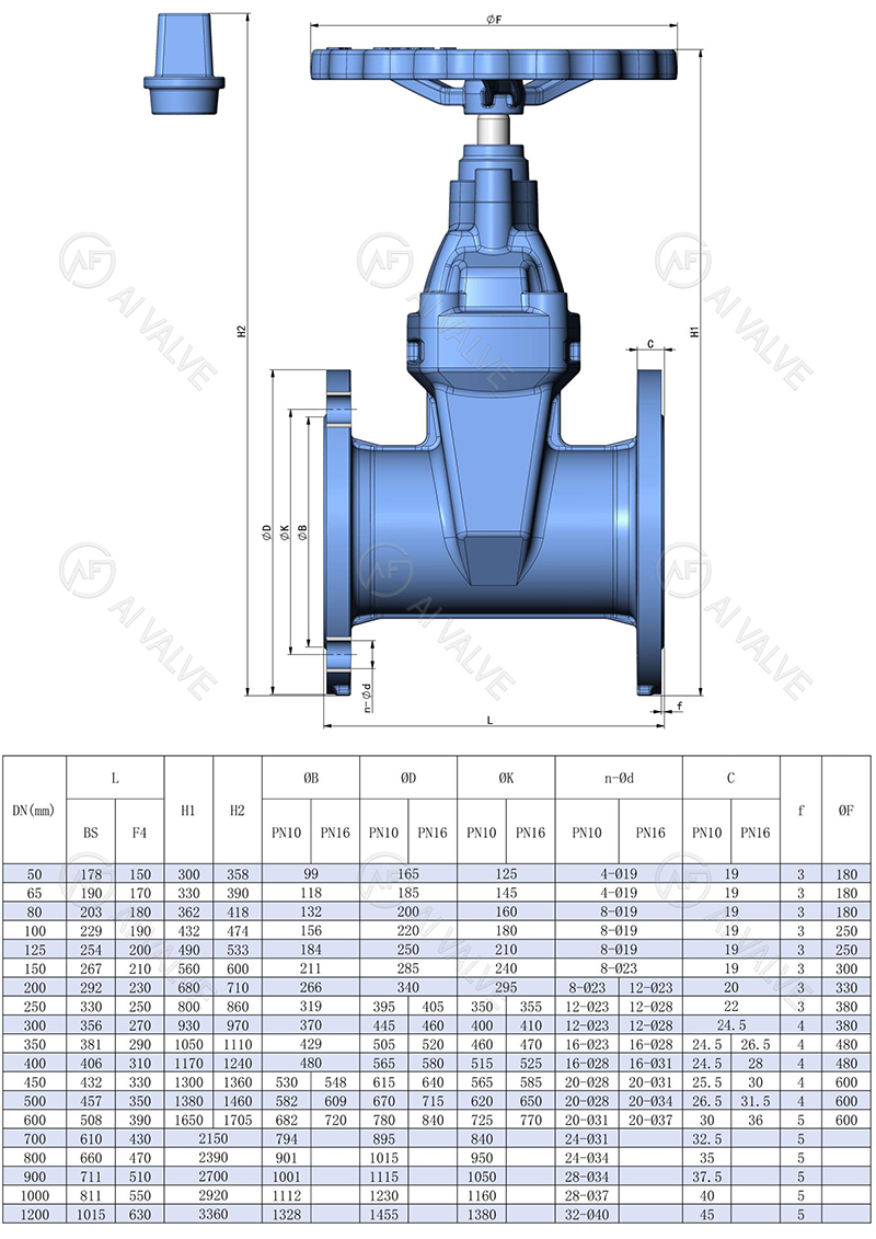 BS5163 Handwheel Resilient Seated Gate Valve